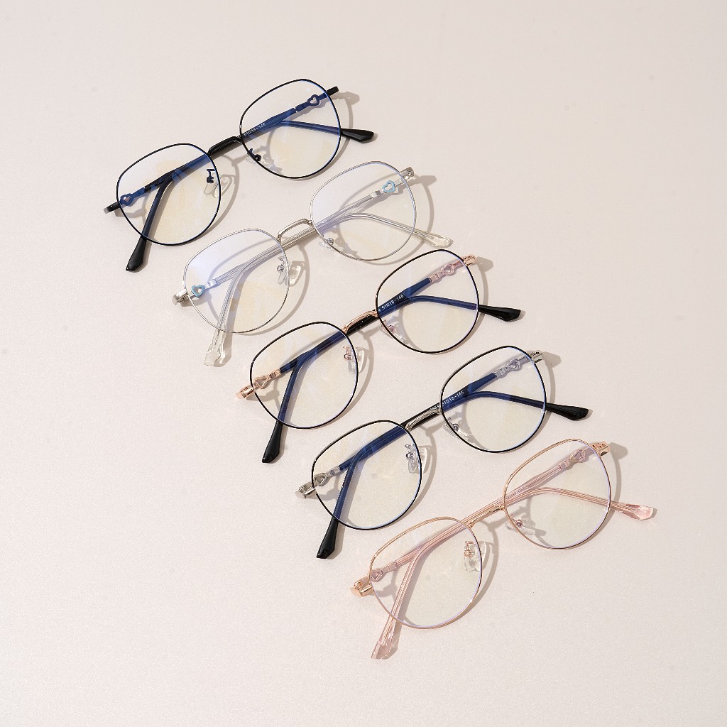 Kính tròn cận nam nữ LILYEYEWEAR càng kim loại thanh mảnh nhẹ nhàng nhiều màu 8059