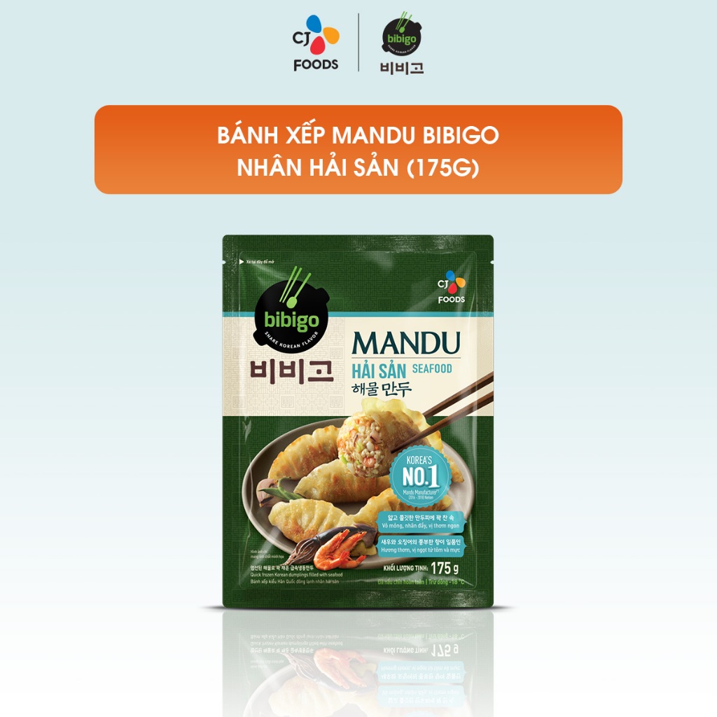 [Tặng Kimchi đơn từ 199k]  Bánh xếp Mandu Hàn Quốc - Mandu Bibigo Hải Sản 175g