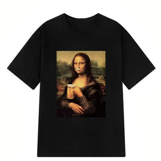 Áo mona lisa độc lạ tấu hài 🎁 FREESHIP 🎁 áo chế mona lisa uống bia vải cotton tay lửng form rộng