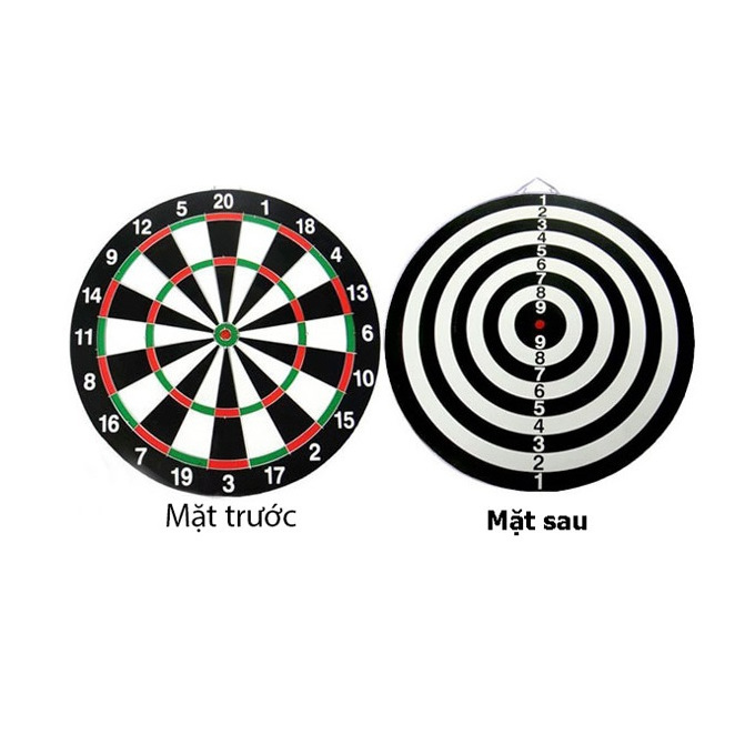 Bảng phi tiêu gỗ 2 mặt, đường kính 40cm