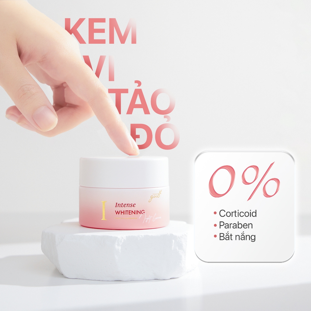 Kem Dưỡng Trắng Da Mặt MờThâm Chống Lão Hóa Vi Tảo Đỏ Trắng Hồng Tự Nhiên GUO 30gr