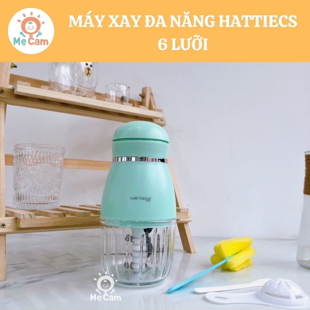 Máy xay cầm tay cực nhuyễn đa năng tiện dụng Hattiecs bản 6 lưỡi bảo hành