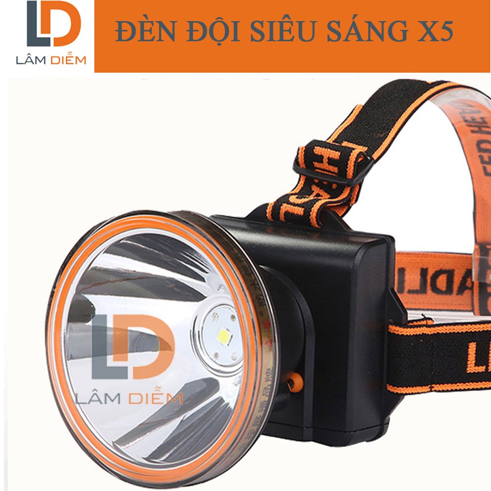 Đèn pin đội đầu pin sạc công suất lớn siêu sáng 3 chế độ X5 - 530