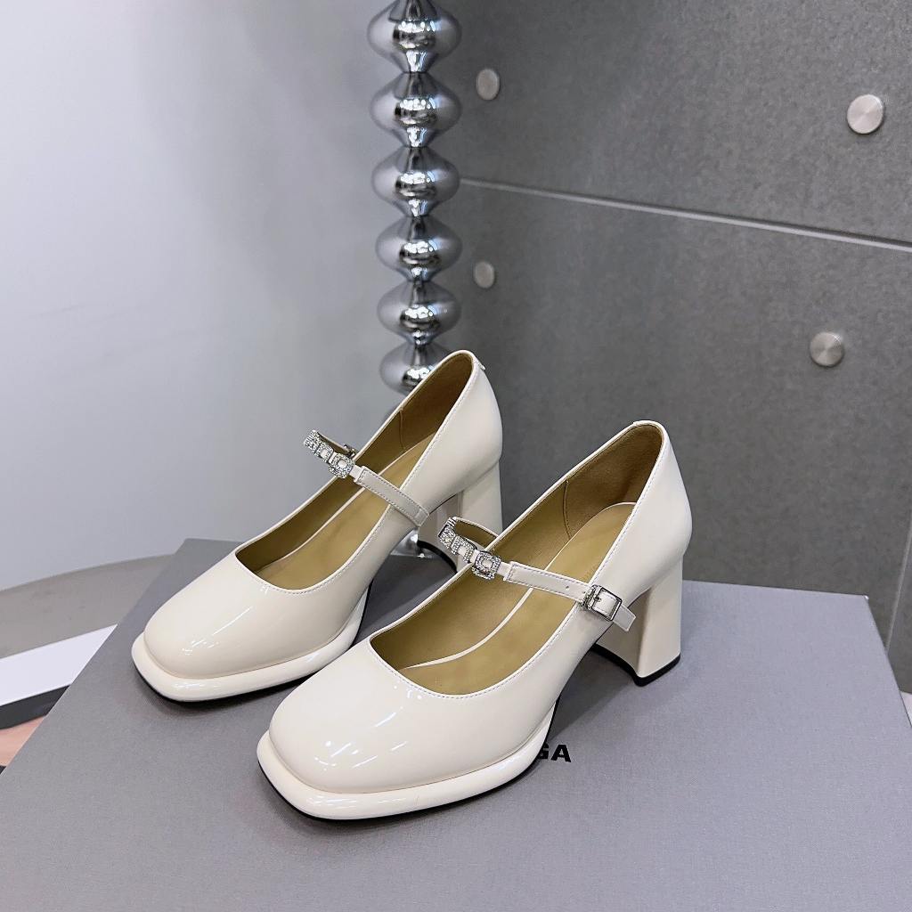 Giày Cao Gót Đế Vuông Quai Phối Chữ Thời Trang DESI 2359-3