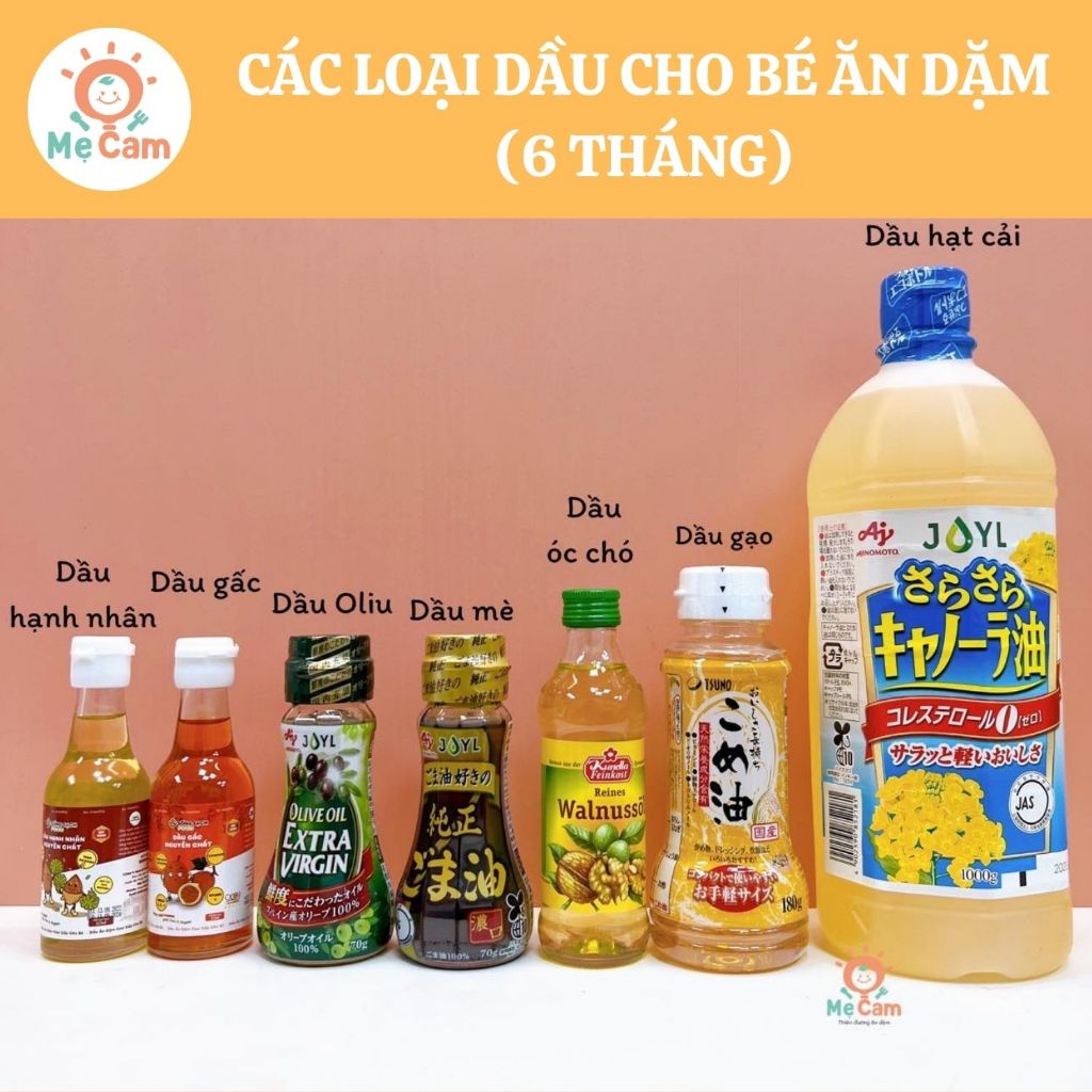 Các loại dầu ăn dặm cần thiết cho bé từ 6 tháng