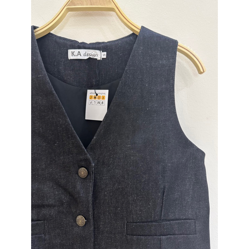 Áo gile sát nách jeans denim