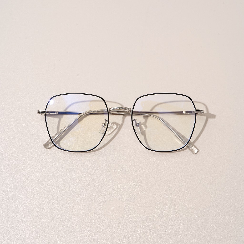 Kính vuông mắt to nam nữ LILYEYEWEAR càng cốt kim loại thanh mảnh nhẹ nhàng nhiều màu 30023