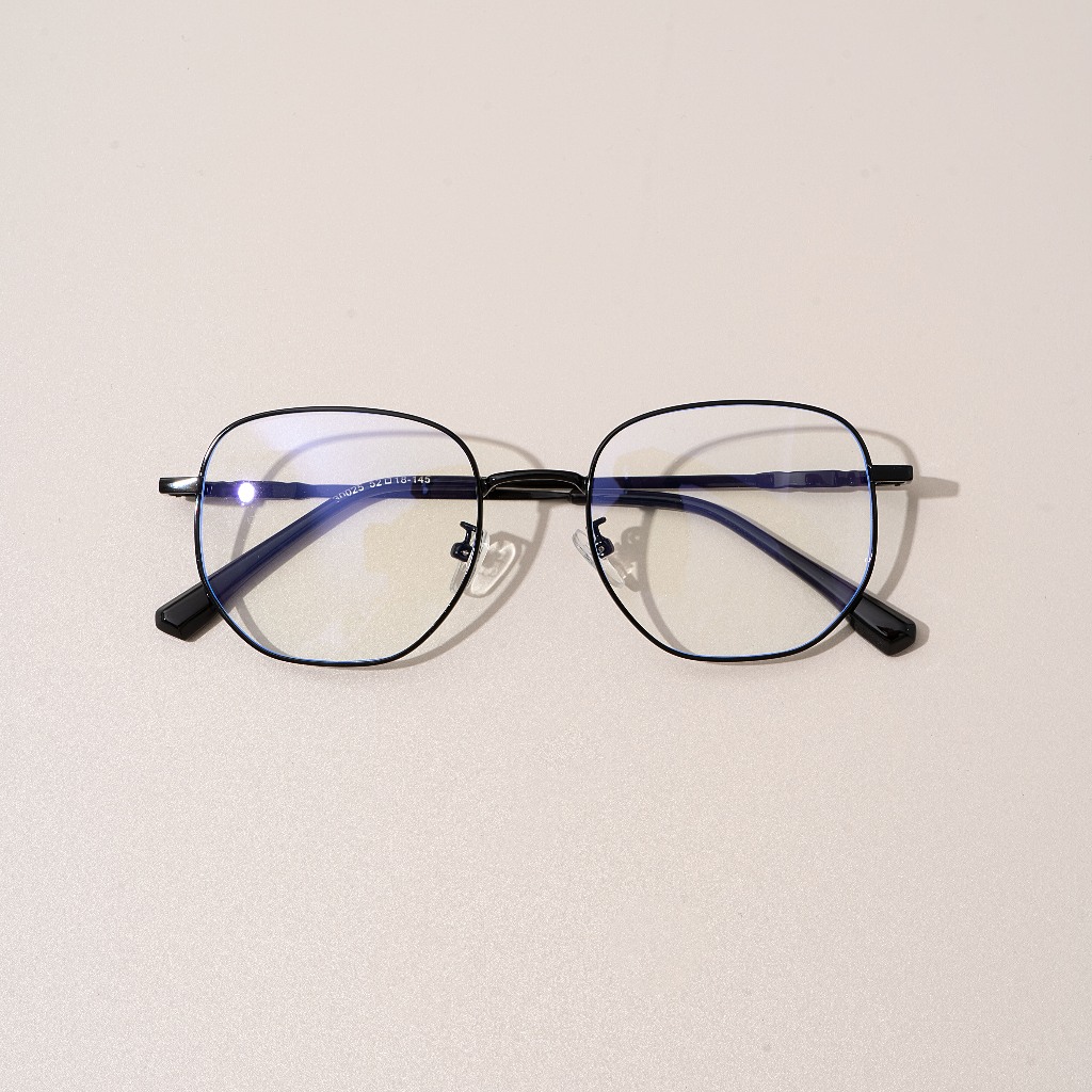 Gọng kính thời trang nam nữ LILYEYEWEAR mắt vuông bo tròn kim loại thanh mảnh nhẹ nhàng 30025