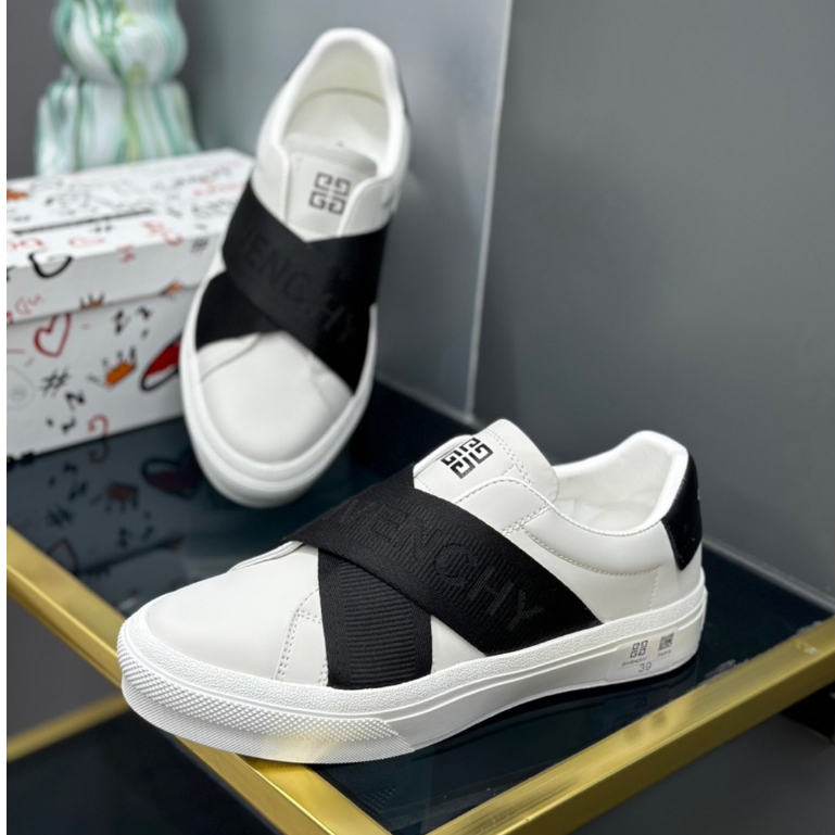 Giày slipon Gi.venchy Đen, Trắng bản quai chun độc đáo - giầy lười GVC nam Hottrend 2023.giày dự tiệc đi chơi sang trọng