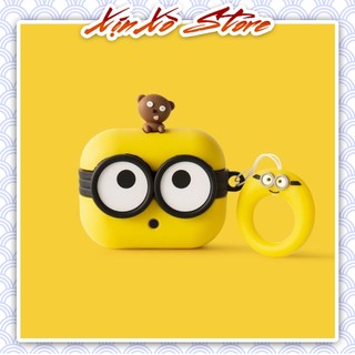 Ốp bảo vệ Airpod 2/3/Pro/Pro2 MINION MẮT TO kèm móc khóa cao cấp - XỊN XÒ Store