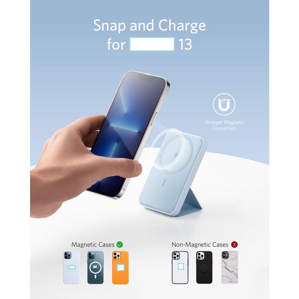 Sạc Dự Phòng Anker MagGo 622 Siêu hít A1611 - Hít Từ Tính 5000mAh 7.5W/12W, Bảo hành 12 tháng.