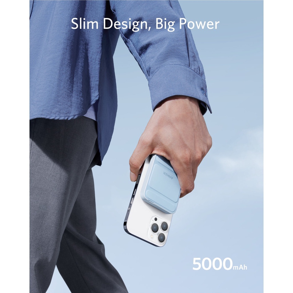 Sạc Dự Phòng Anker MagGo 622 Siêu hít A1611 - Hít Từ Tính 5000mAh 7.5W/12W, Bảo hành 12 tháng.