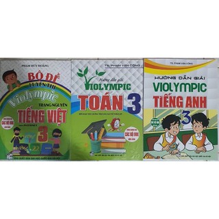Sách - Combo hướng dẫn giải violympic toán 3 + tiếng anh 3 + Bộ đề luyện thi violympic tiếng việt 3 HA