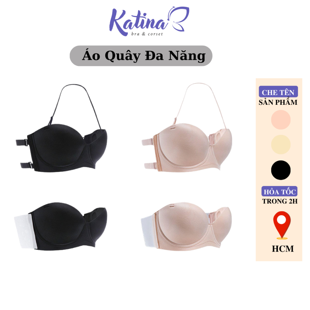 Áo Quây Chống Tụt Không dây KATINA Chất Su Đúc Cúp Ngang Đệm 2.5 cm Nâng Đẩy Tốt Mềm Mịn