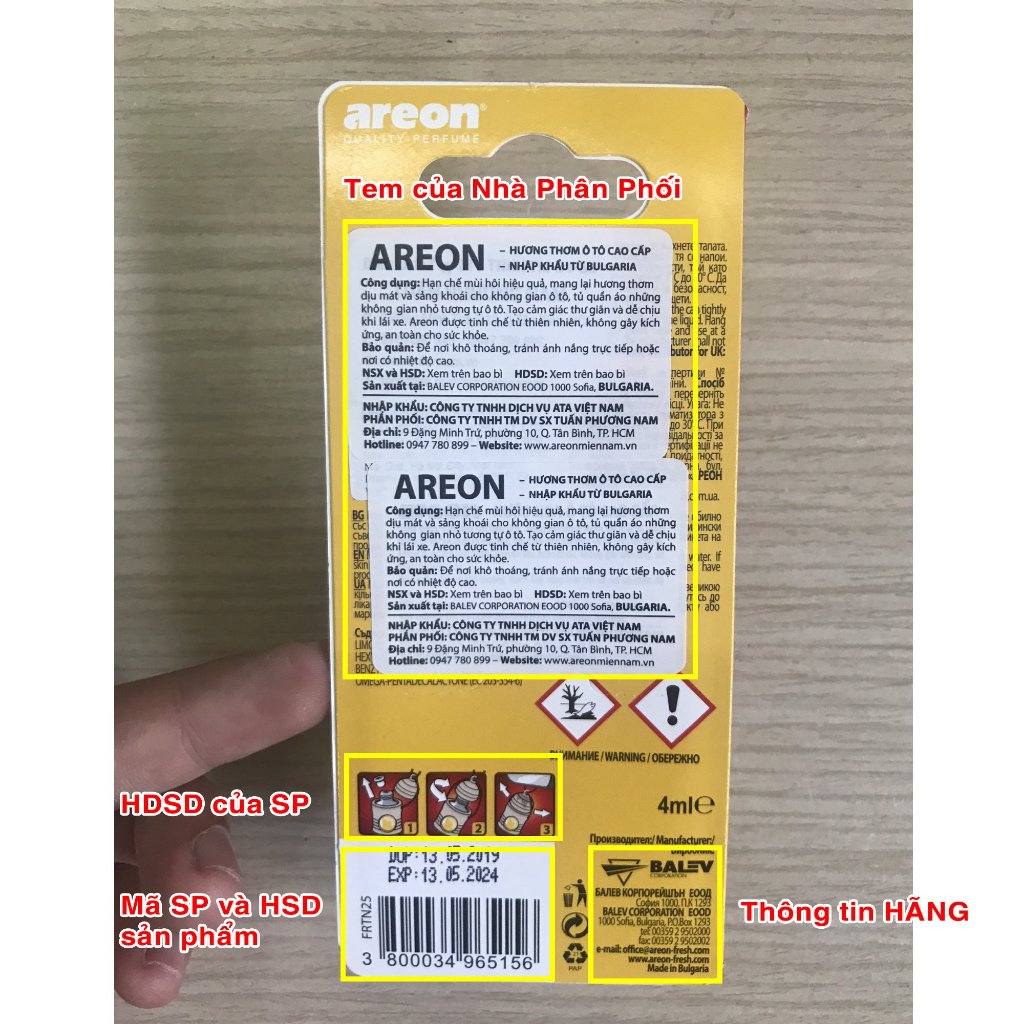 Tinh dầu treo xe ô tô Areon hương hoa quả kết hợp