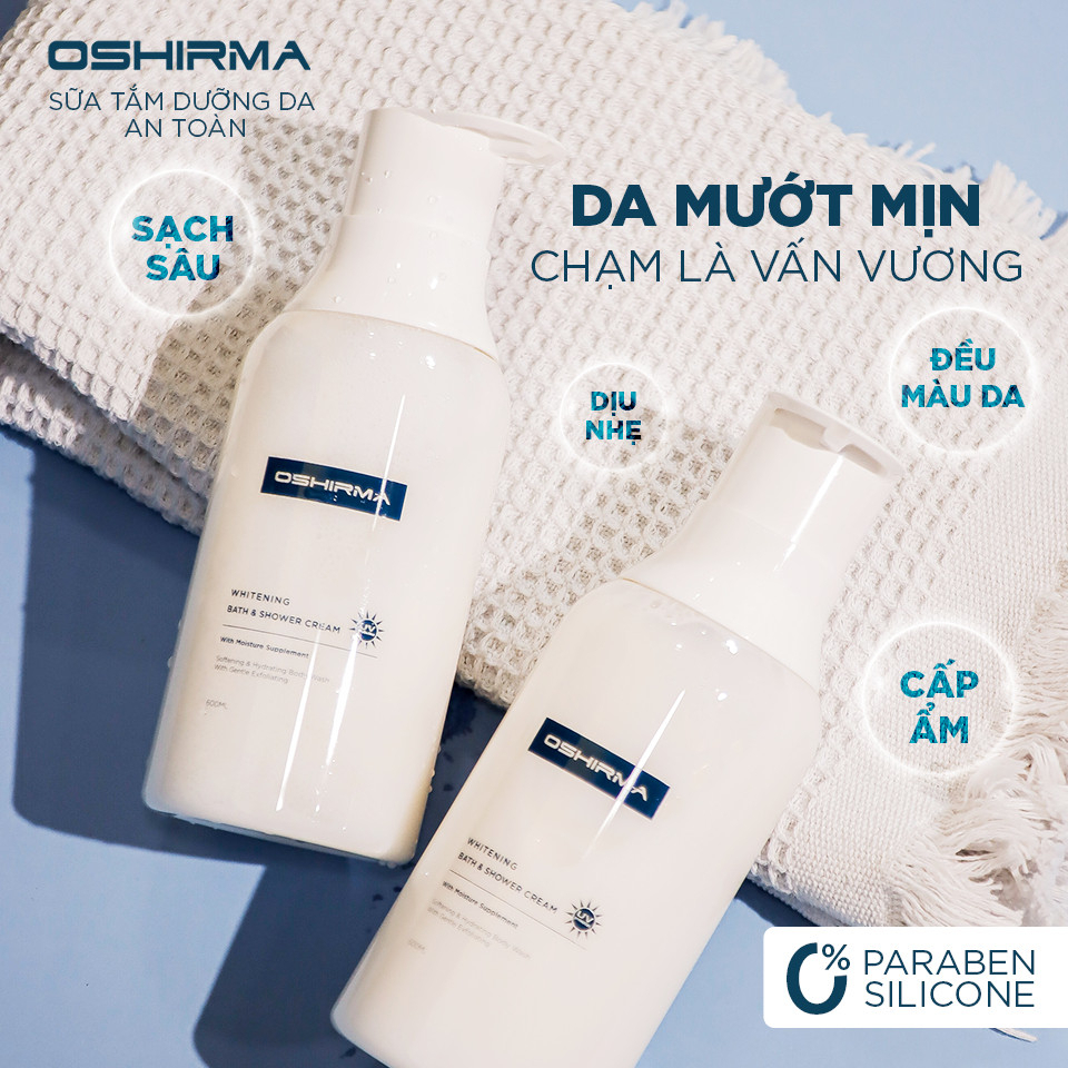 Măng tây baby - Sữa Tắm Hỗ Trợ Sáng Và Ẩm Mềm Da OSHIRMA WHITENING BATH & SHOWER CREAM