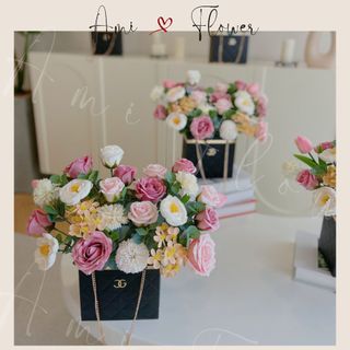 Quà tặng sinh nhật, quà tặng valentine lẵng hoa chà neo ami flower