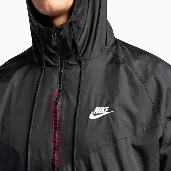 Áo khoác dù Nike chính hãng 2 lớp có mũ trùm đầu chất vải xịn chống thấm nước