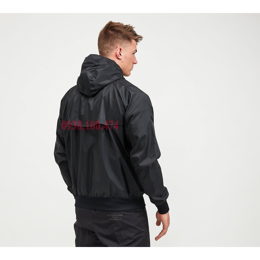 Áo khoác dù Nike chính hãng 2 lớp có mũ trùm đầu chất vải xịn chống thấm nước