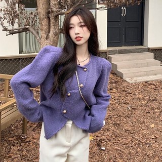  Áo khoác len dài tay dệt kim áo dạ tweed cardigan nữ phong cách thu đông  CÓ BIG SIZE  MOFS SP58 