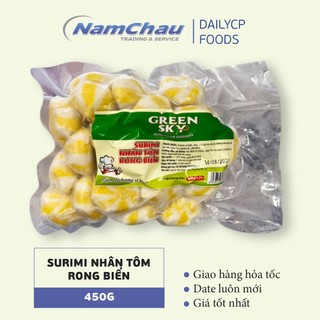 Viên Surimi viên thả lẩu nhân tôm rong biển Green Sky 450gr/Viên bánh bao Nhân Trứng Tôm Rong Biển