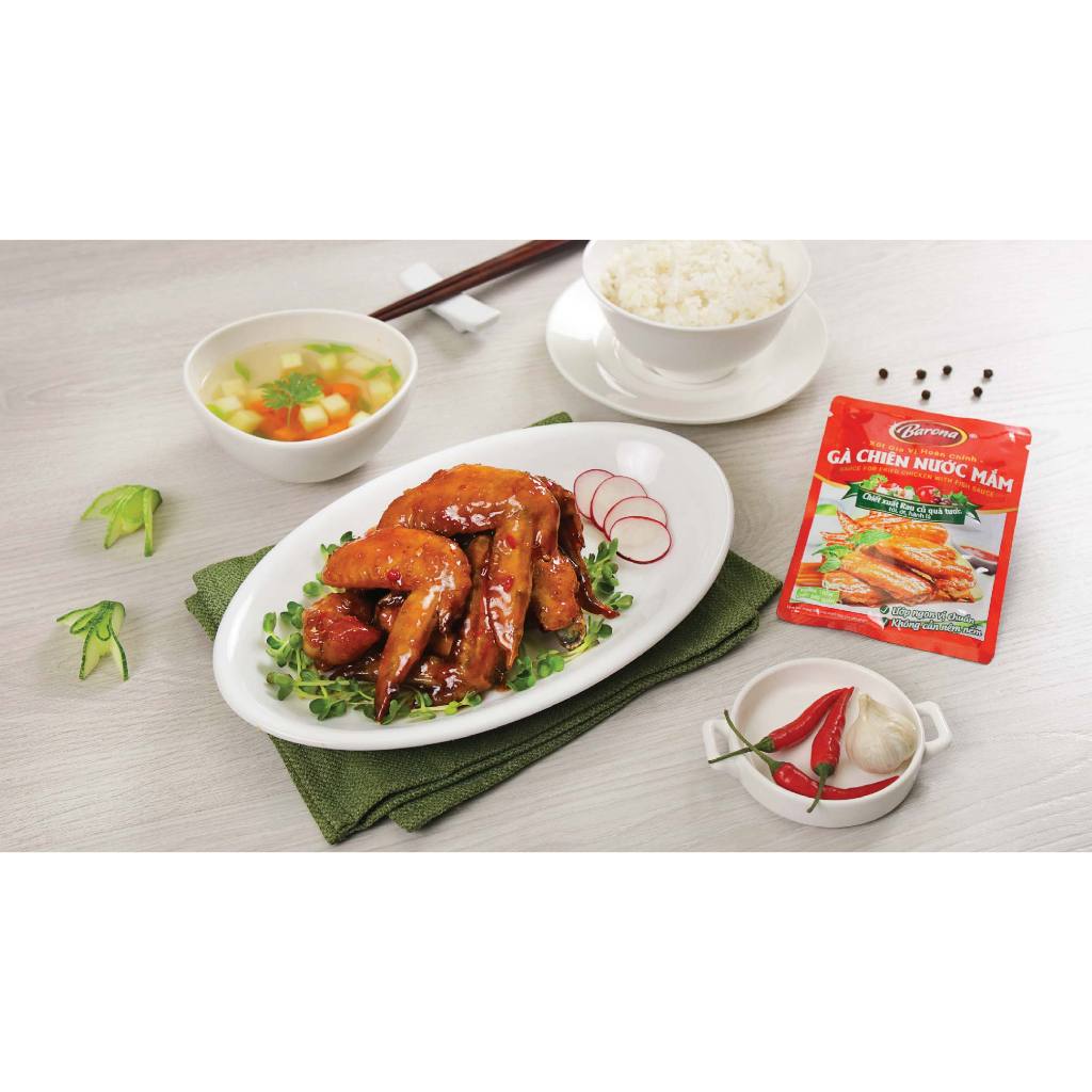Xốt ướp gia vị hoàn chỉnh cho món Gà Chiên Nước Mắm Barona gói 80gr [HN giao hàng hỏa tốc] - Ảnh 2