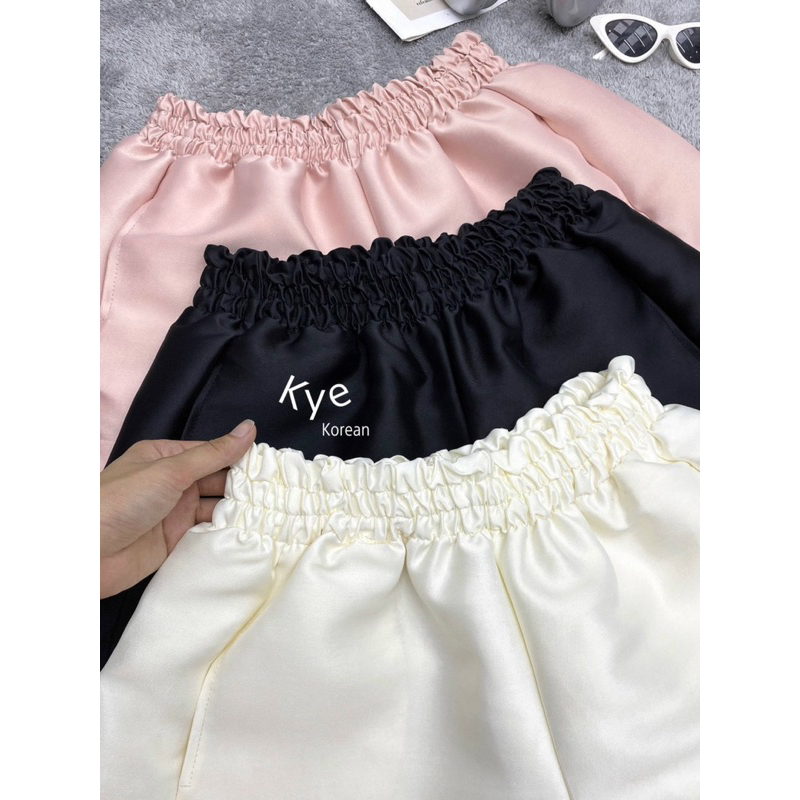 Quần Đùi Ngủ Mặc Nhà ✨Quần short Mặc Nhà Chất Vải Lụa Phi Bóng✨ Cạp Cao Có Túi Dáng Chữ A Chuẩn Form