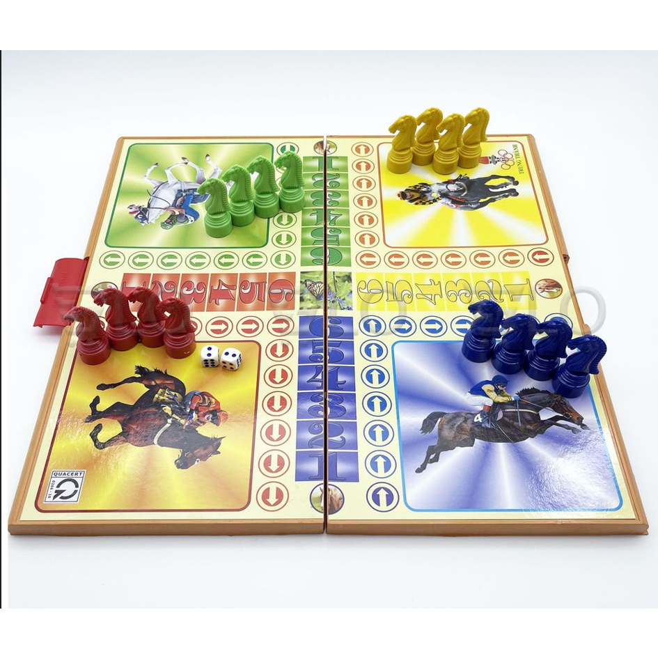 Cờ Cá Ngựa Bàn Nhựa Có Nam Châm -  Cờ Đua Ngựa Cao Cấp Chất Liệu Nhựa An Toàn Đồ Chơi Trẻ