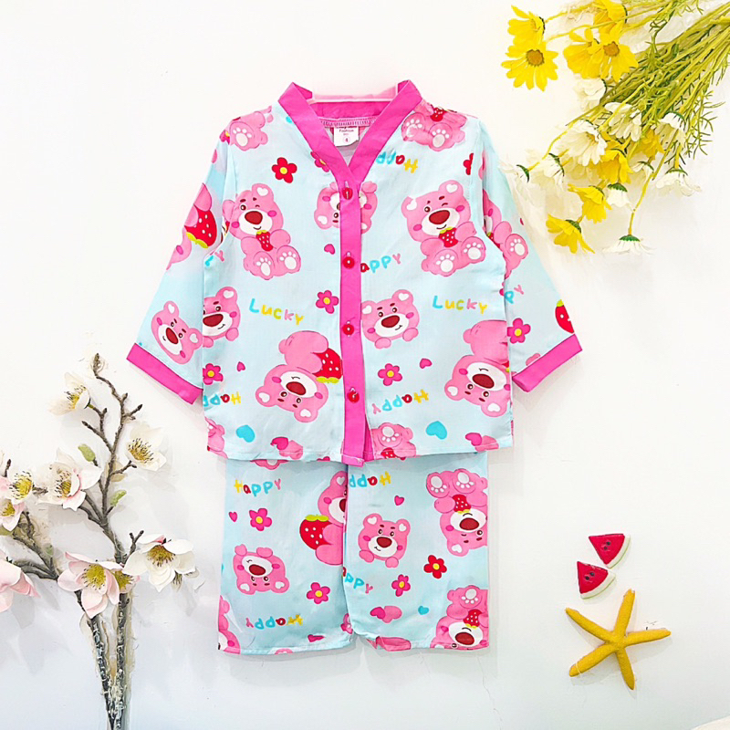 TOLEXINH  bộ tay dài quần dài bé gái - vải tole loại 1