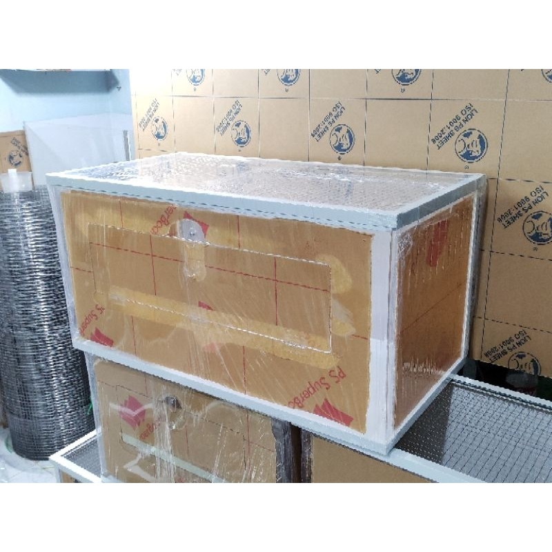 Chuồng mica hamster 3 mặt mica 80×40×40