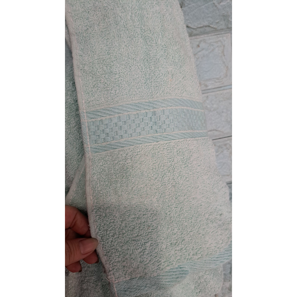 Khăn bông sợi cotton 120cmx60cm màu xanh biển