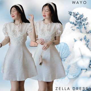 [Zella Dress] Đầm WAYO thiết kế tiểu thư tay bồng nơ cổ xinh đẹp sang trọng