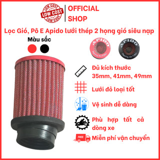 Lọc gió APIDO, lọc gió độ xe máy lưới thép 2 họng tăng khả năng nạp gió đủ kích thước