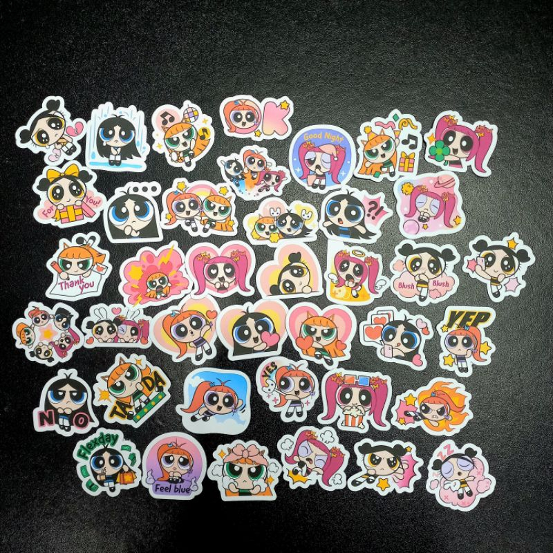 Bộ 52 Sticker NewJeans x Powerpuff Girls Cute Sticker K-pop - Mẫu không trùng nhau