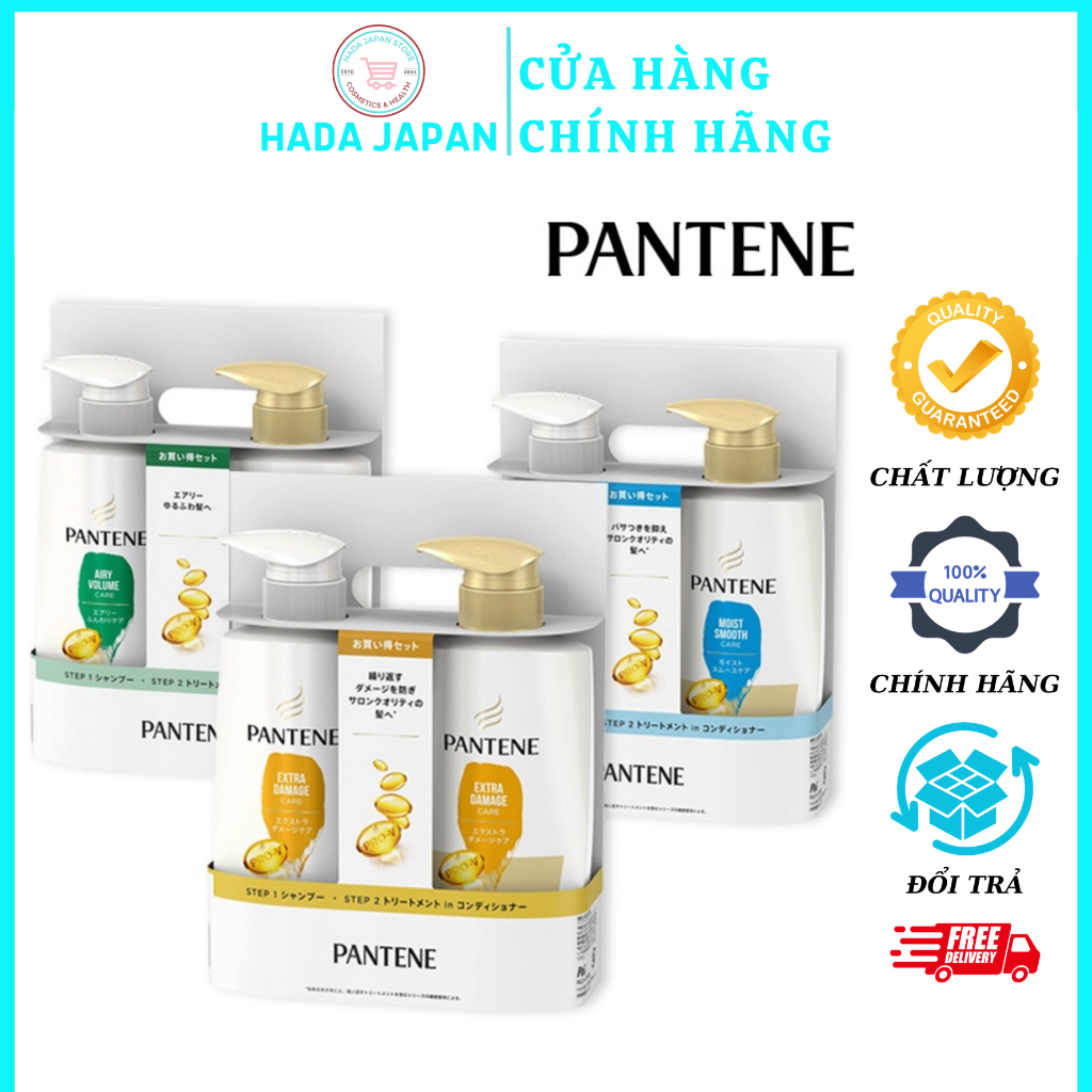 Bộ dầu gội xả Pantene mượt tóc,phục hồi tóc, ngăn rụng tóc Pro-V Nhật Bản