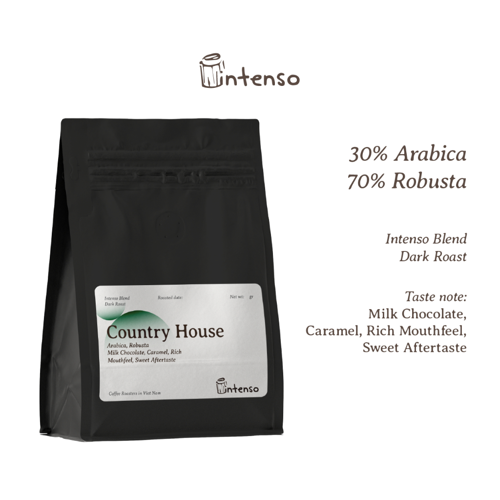 Cà Phê Nguyên Chất - Country House (30% Arabica:70% Robusta) - Intenso Coffee Roasters