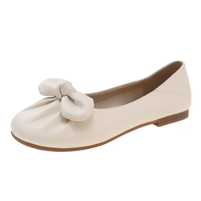 Giày búp bê nơ ú nhúng da mềm