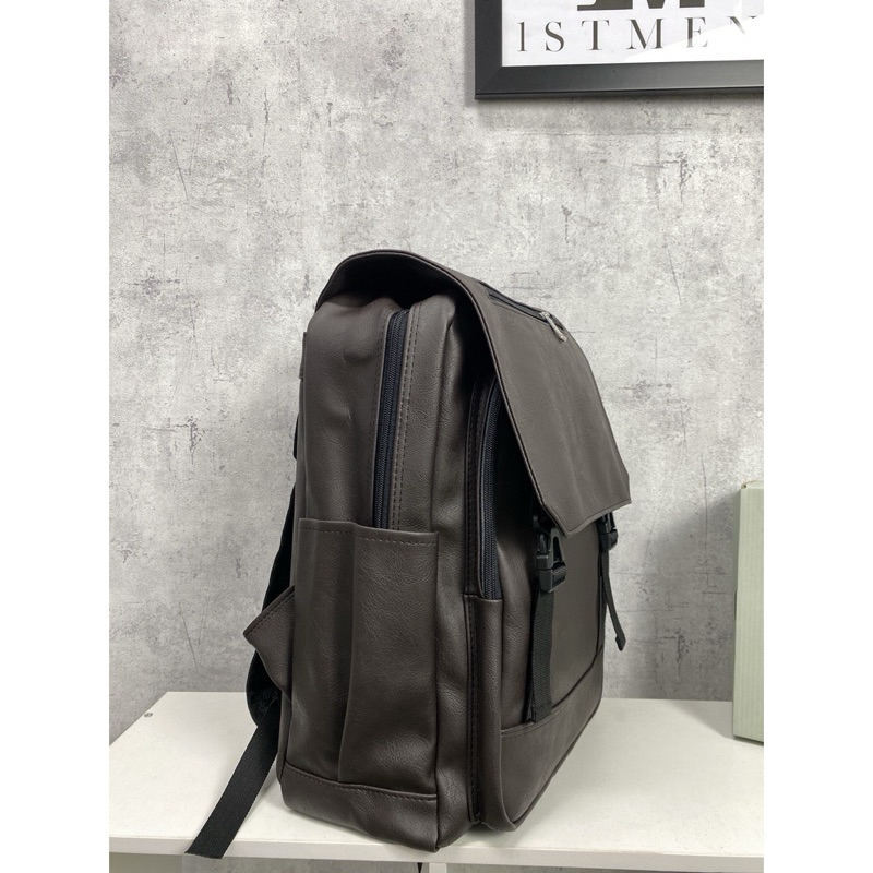 Balo Da Đi Làm, Đi Học Phong Cách Hiện Đại Có Ngăn Laptop Riêng 15.6Inch - Balo Da Đi Làm, Đi Học Bealux_Da Nắp_