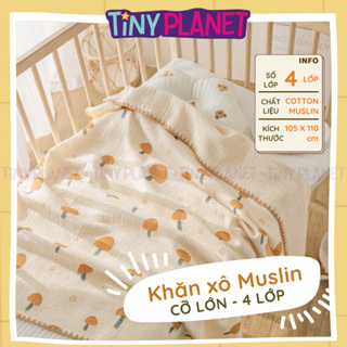 Khăn xô chăn xô 4 lớp Muslin đa năng cho bé làm khăn lau, chăn đắp cho bé