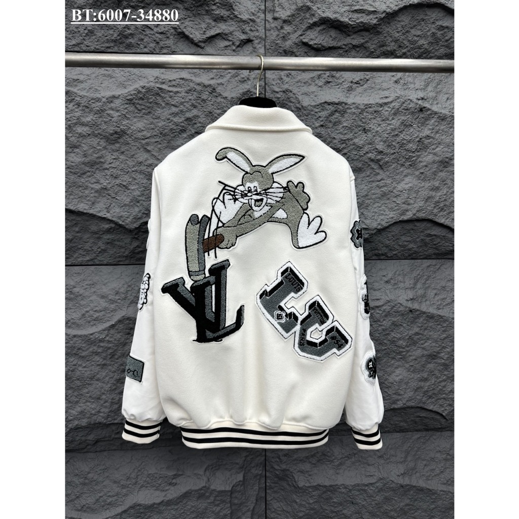 Áo Khoác Bomber Họa Tiết Con Thỏ L.V Varsity Jacket . Áo bomber Sơn Tùng Nam Nữ Hai Màu Siêu Đẹp