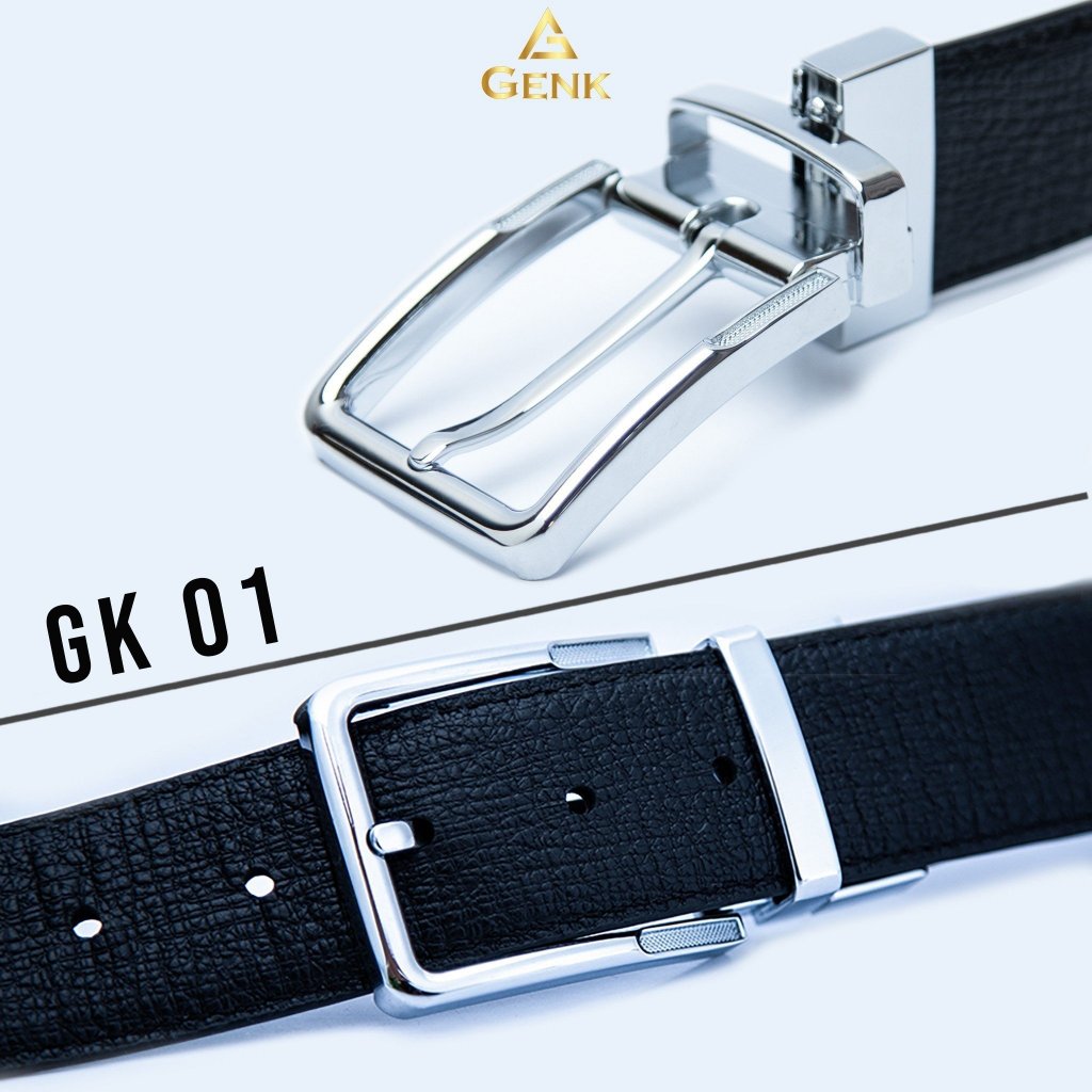 Thắt Lưng Nam Mặt Xoay Da Nappa/Saffiano Cao Cấp Thương Hiệu Genk - GDLux01