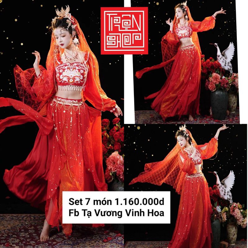 Hán phục cổ trang đôn hoàng brand set 7 món