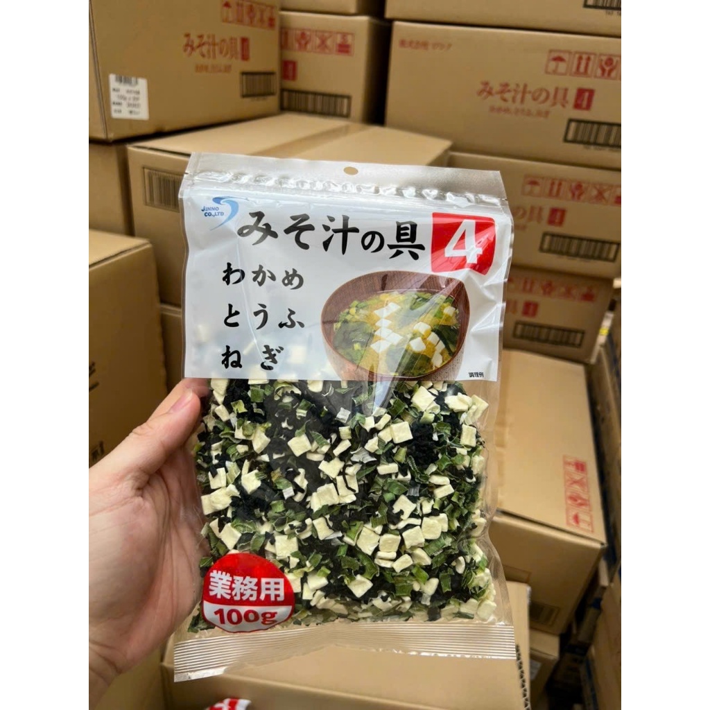 Canh Miso Rong biển đậu hũ sấy khô Nagaya Nhật Bản cho bé ăn dặm gói 100g