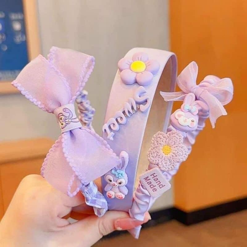 SET 3 BỜM BỢC VẢI NƠ NHÚN HÌNH THÚ SIÊU XINH CHO BÉ