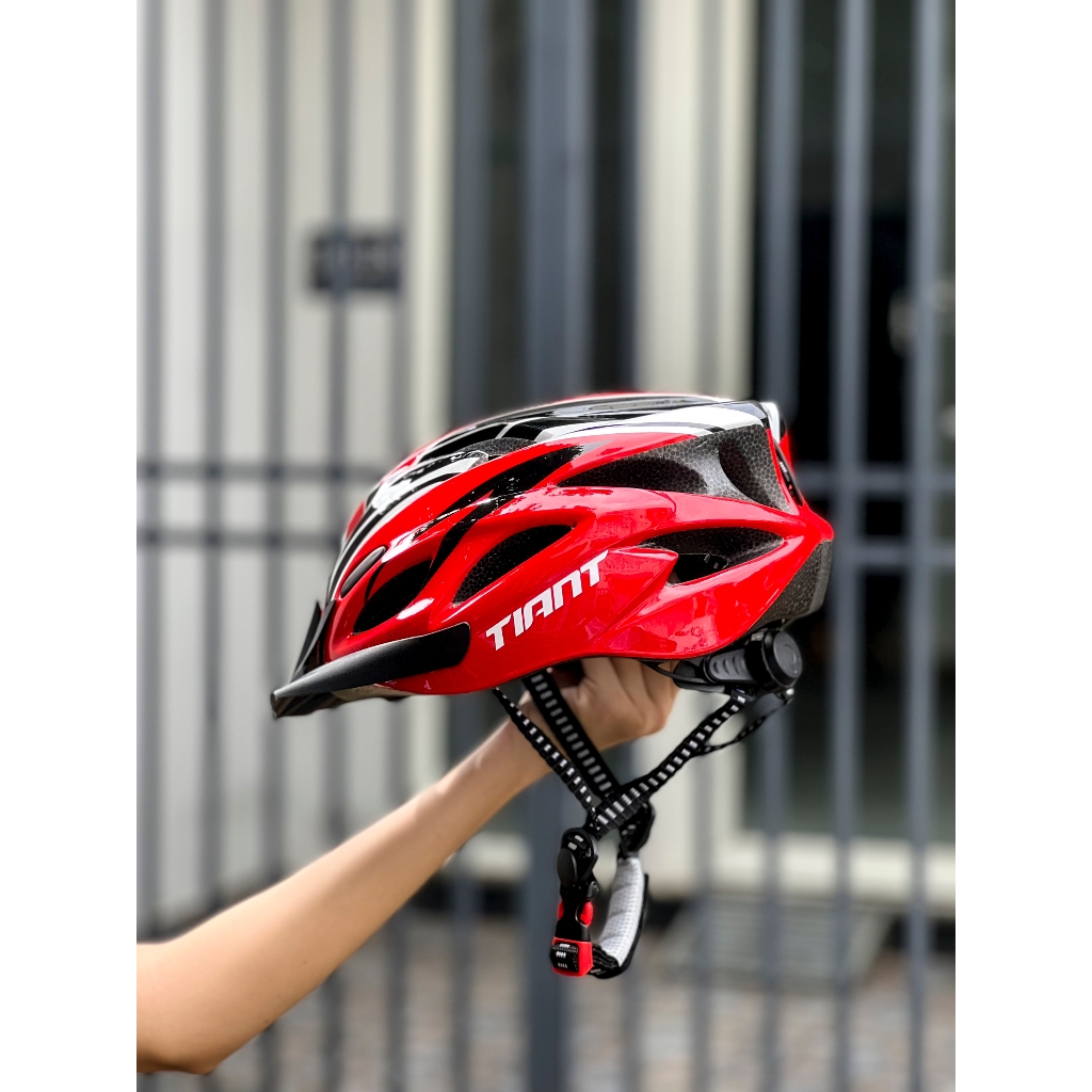 NÓN THỂ THAO XE ĐẠP DOT TIANT D08 MÀU ĐEN ĐỎ CHÍNH HÃNG