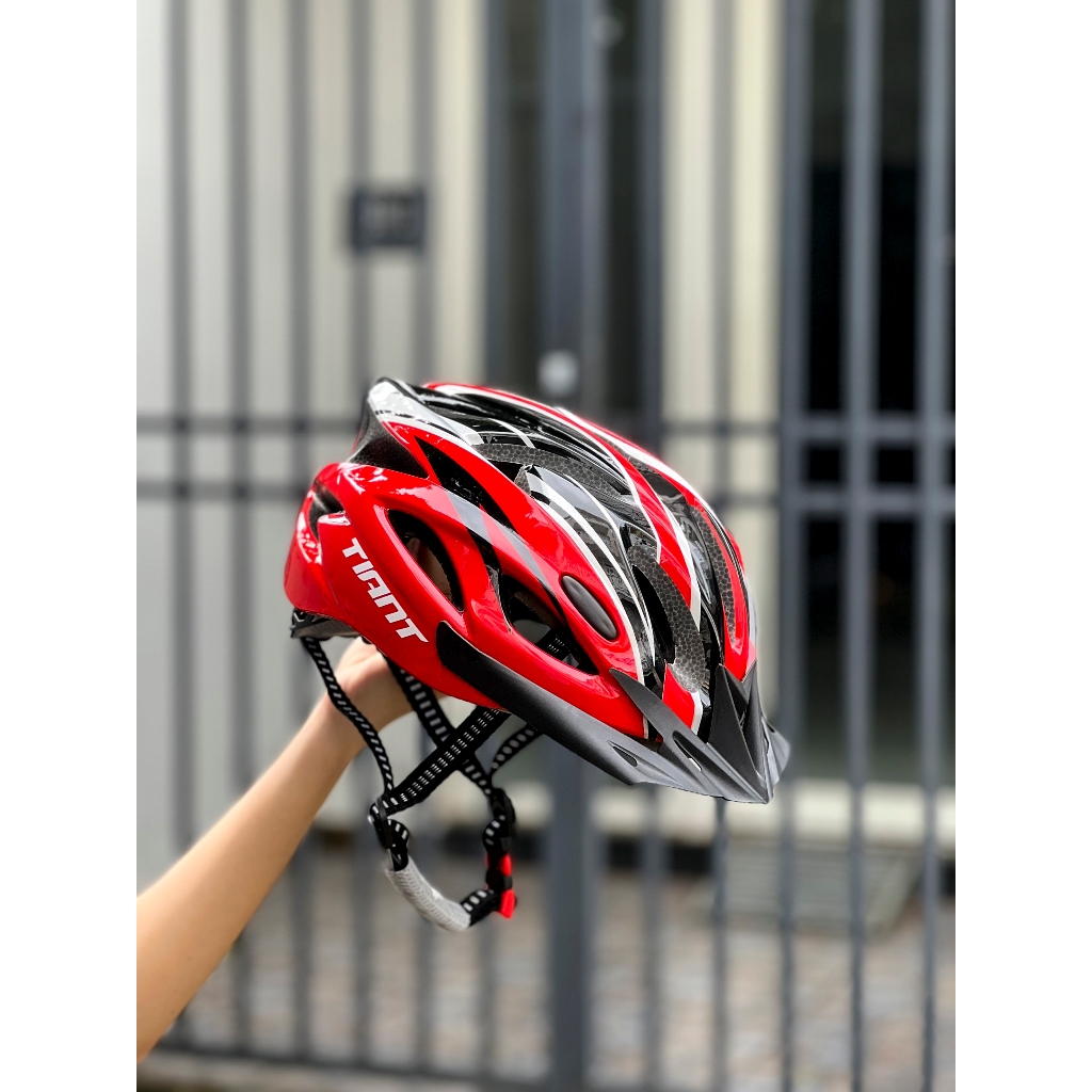 NÓN THỂ THAO XE ĐẠP DOT TIANT D08 MÀU ĐEN ĐỎ CHÍNH HÃNG