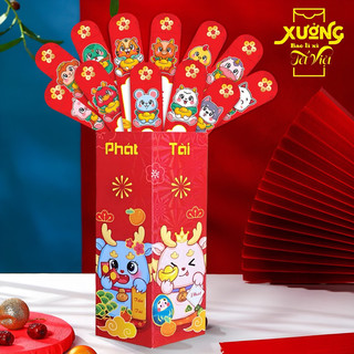 Bao lì xì gieo quẻ Combo 1 hộp + 12 quẻ bao lì xì quẻ bao lì xì tết 2024 bao lì xì 2024 bao lì xì giáp thìn