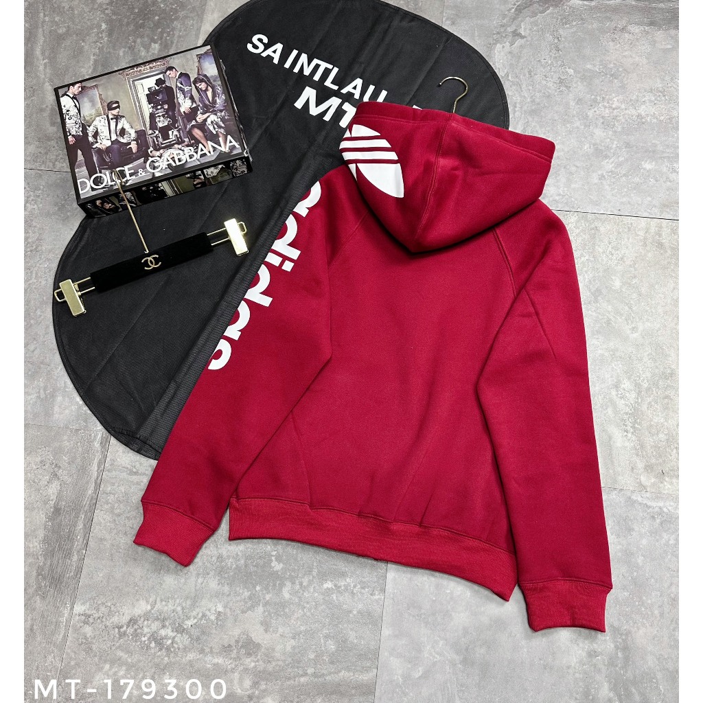 Áo Khoác Hoodie A Di Đát Họa Tiết Chữ Ở Tay Cả Mũ Siêu Đẹp . Áo Hoodie Nam Nữ Vải Nỉ Bông Dày Dặn