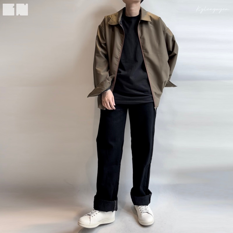 QUẦN JEANS SUÔNG ỐNG RỘNG_ĐEN & XÁM - COMFORT JEANS'S KN