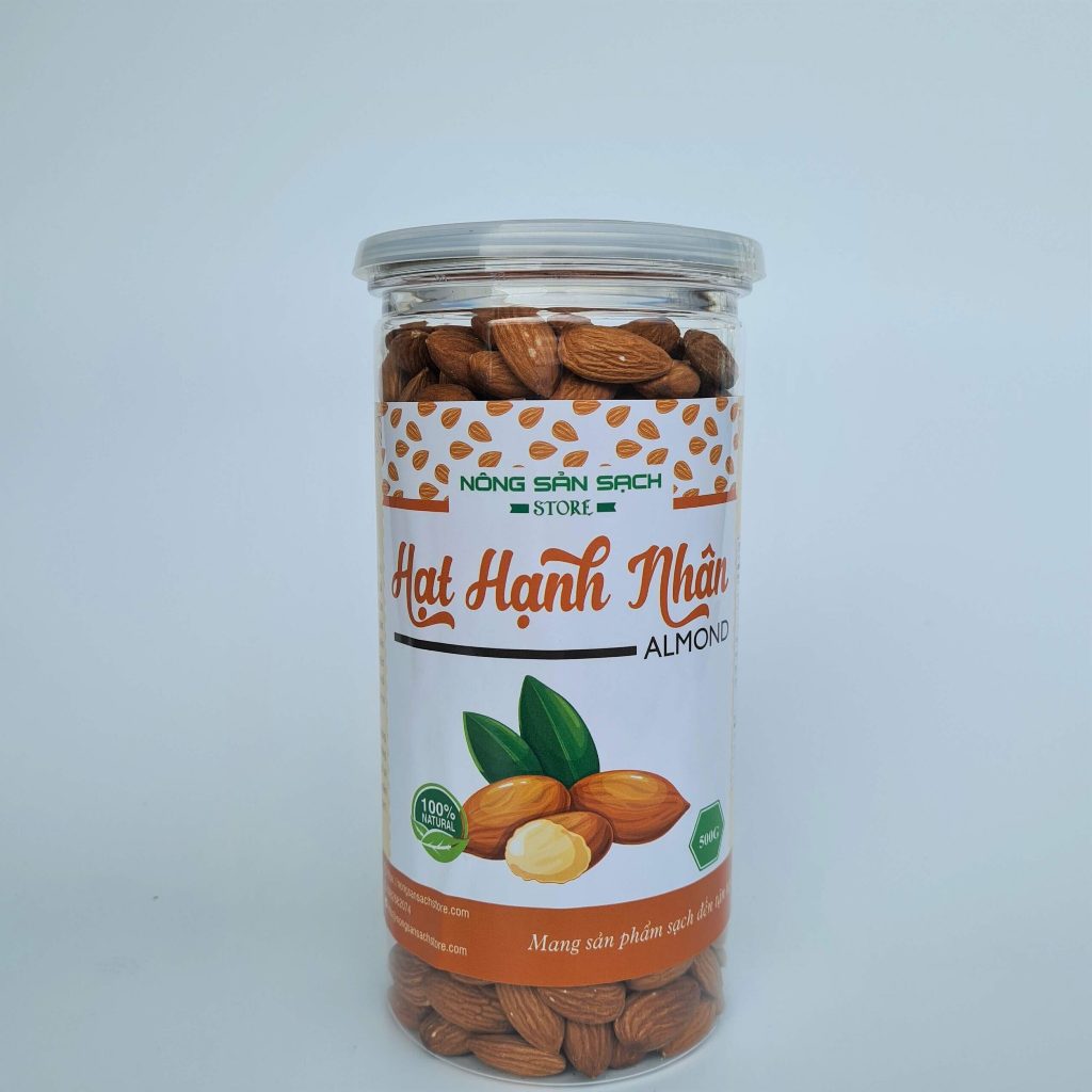 Hạt hạnh nhân đã tách vỏ sấy chín ăn liền, hạnh nhân sấy nguyên vị hàng loại 1 thơm ngon-HNS